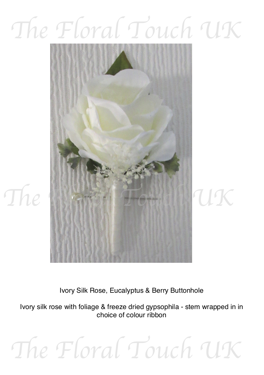 Artificial Buttonholes Silk Buttonholes For Weddings The Floral